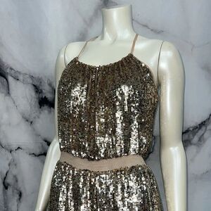 * Parker dress gold silver sequined